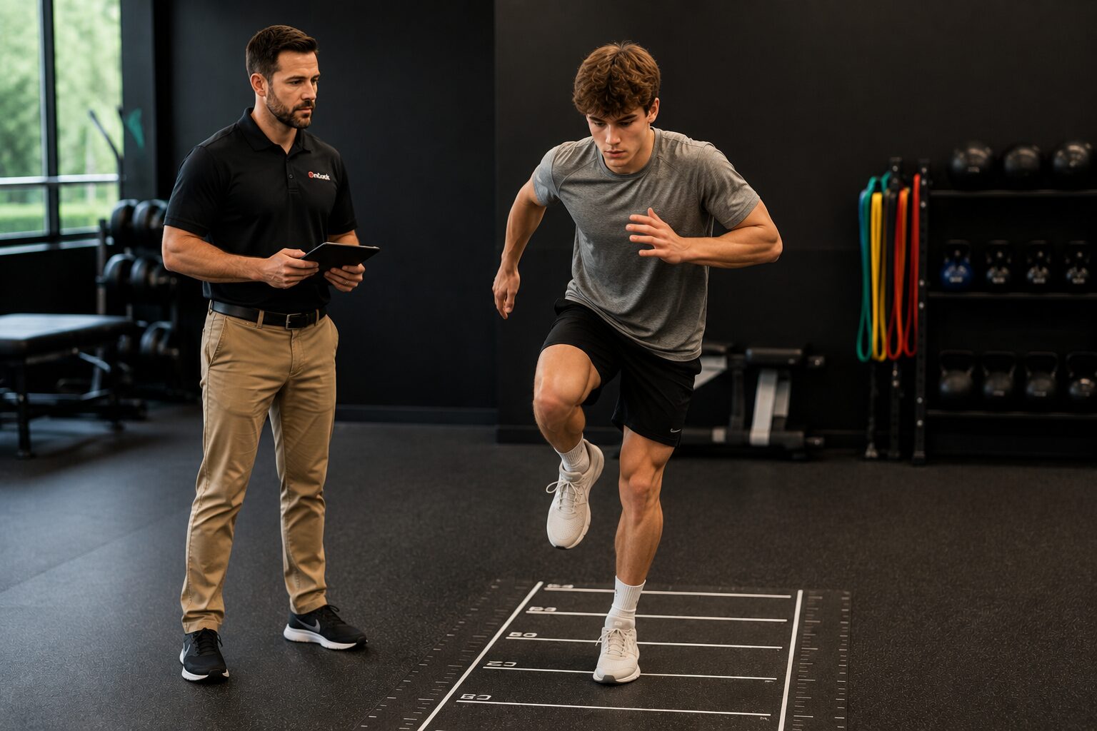 Returning to sports safely after an ACL injury: physical therapist guiding an athlete through a return-to-sport test in Lafayette and Abbeville, LA